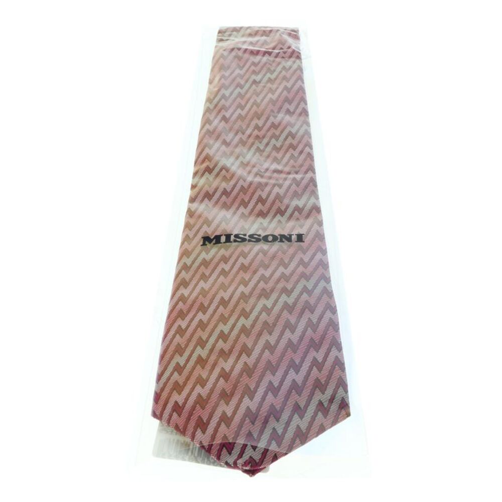 Missoni U5467 Pink/Red Flame Stitch 100% Silk Tie - Picture 2 of 3